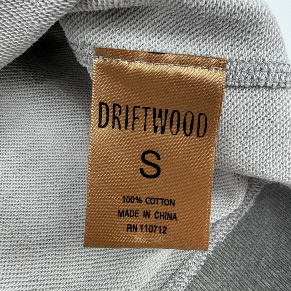 DRIFTWOOD Small Zip Up Hoodie Heathered Gray Floral Butterfly Embroidered Teddy - Picture 5 of 15